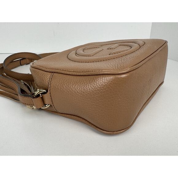 Gucci Soho Disco Small Leather Crossbody Bag Beige B-6 - Picture 7 of 16